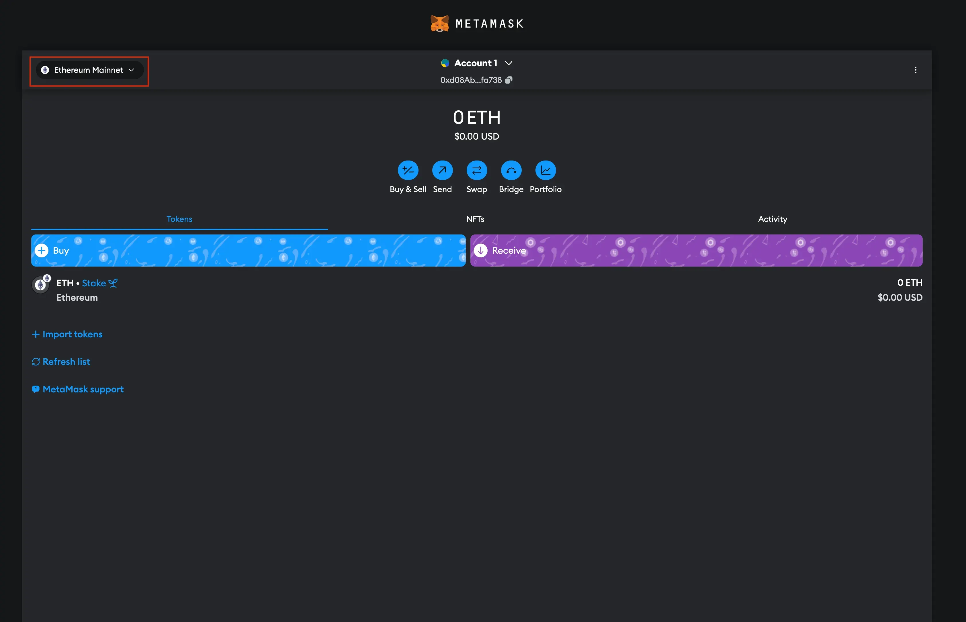 Consiguiendo Ether - Paso 1